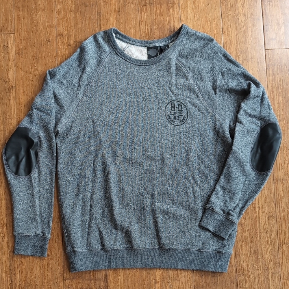 Harley-Davidson Gray and Black Crewneck Sweater